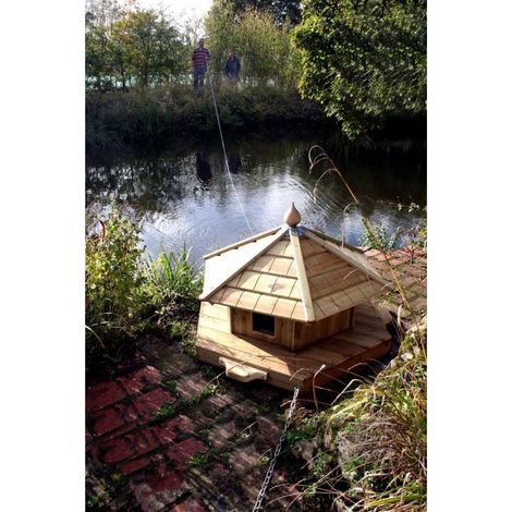 Somerton Floating Duck Six Nest - Pressure Treated Red Pine - L140 x W140 x H75 cm